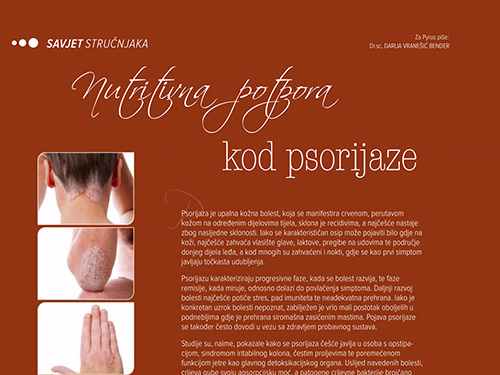 Nutritivna potpora kod psorijaze