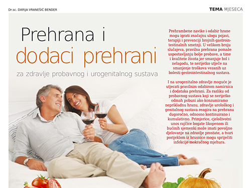 Prehrana i dodaci prehrani za zdravlje probavnog i urogenitalnog sustava
