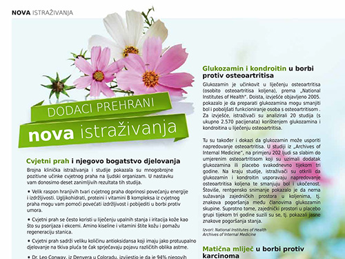 Cvjetni prah, glukozamin i kondraitin, matična mliječ i beta karoten