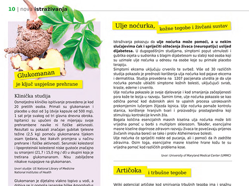 Glukomanan, ulje noćurka i artičoka