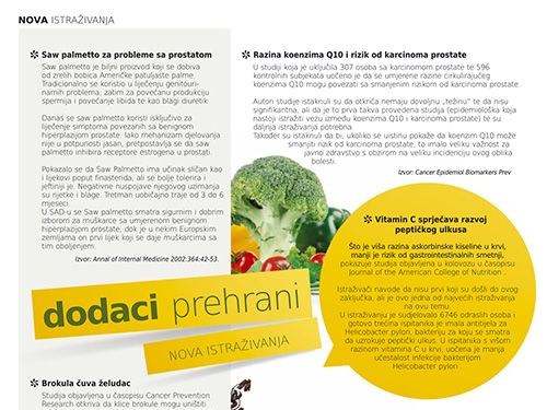 Saw palmetto, brokula, selen i vitamin E, koenzim Q10, vitamin C i zeleni čaj