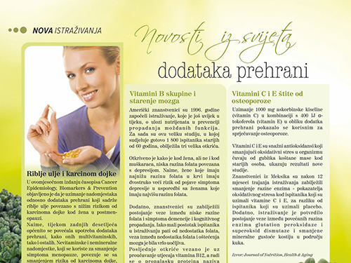 Riblje ulje, vitamini B, brokula, vitamini C i E, brusnica, stevia