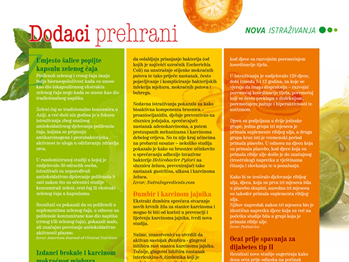 Zeleni čaj, brokula, brusnica, đumbir, vitamin C, riblje ulje, češnjak i ocat