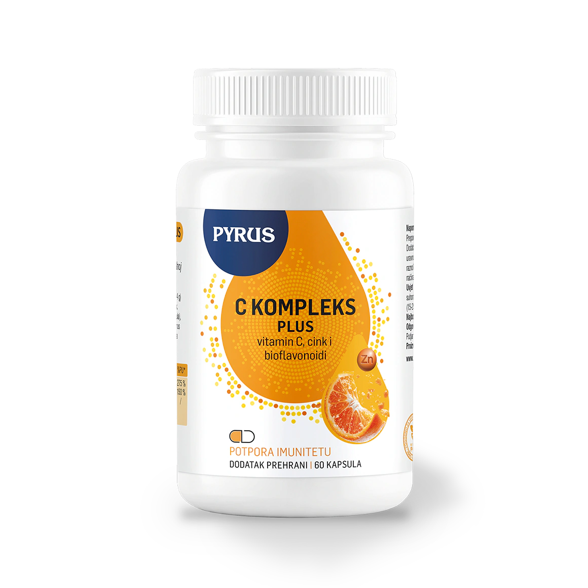 C kompleks Plus - kalcijev L askorbat, cinkov pikolinat, bioflavonoidi ploda naranče