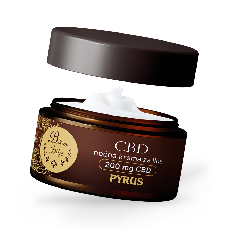 CBD noćna krema za lice - bijeli tartuf, ulje noćurka, ulje koštica marelice, ulje avokada