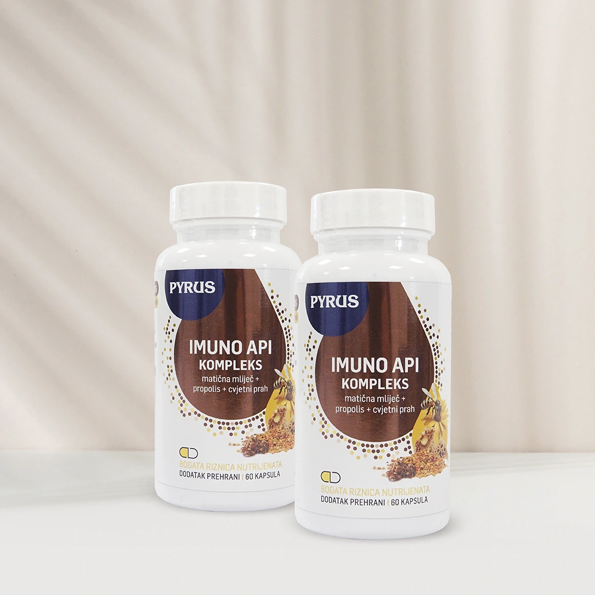 Imuno api kompleks 60 cps (2 kom u setu) - matična mliječ + propolis + cvjetni prah