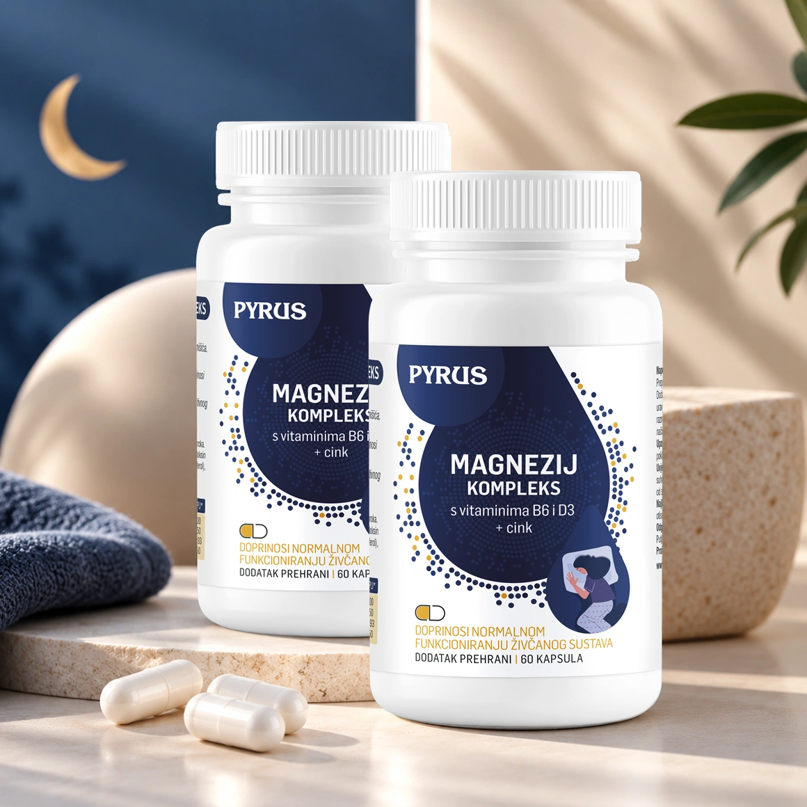 Magnezij kompleks (2 kom u setu) - magnezij bisglicinat, cink, B6, vitamin D3
