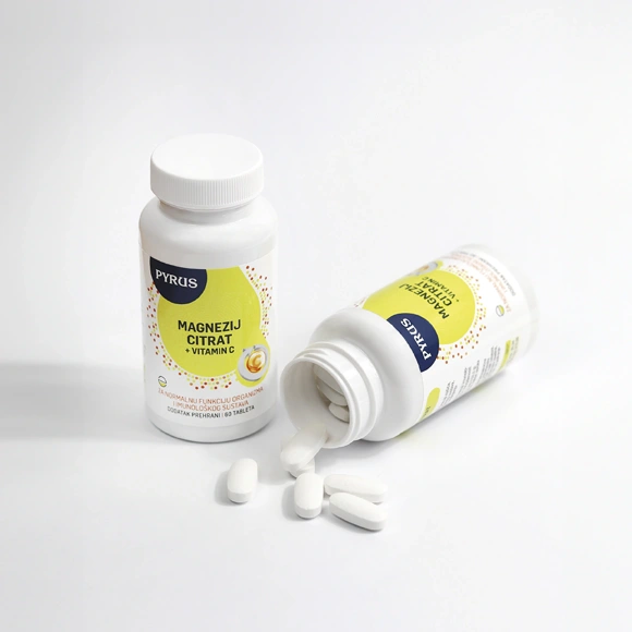 Magnezij + vitamin C, 60 tbl (2 kom u setu) - magnezijev citrat