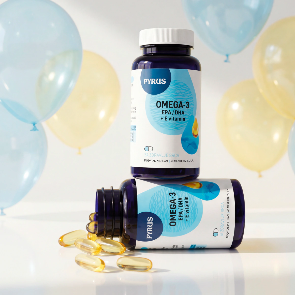 Omega-3 1000 mg 60 soft cps (2 kom u setu) - za zdravlje srca