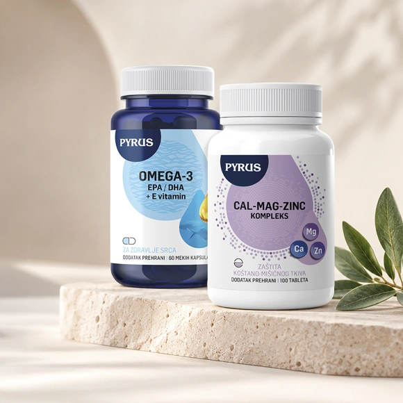 Omega-3 EPA/DHA s vitaminom E, 1000 mg + Kalcij – magnezij – cink kompleks