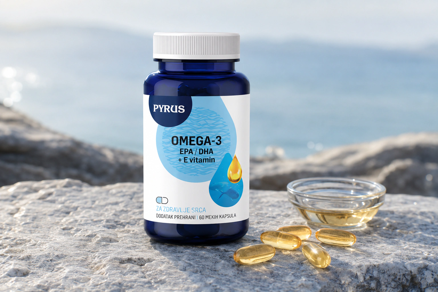 Omega-3 EPA/DHA + E vitamin, 1000 mg - fotografija 3