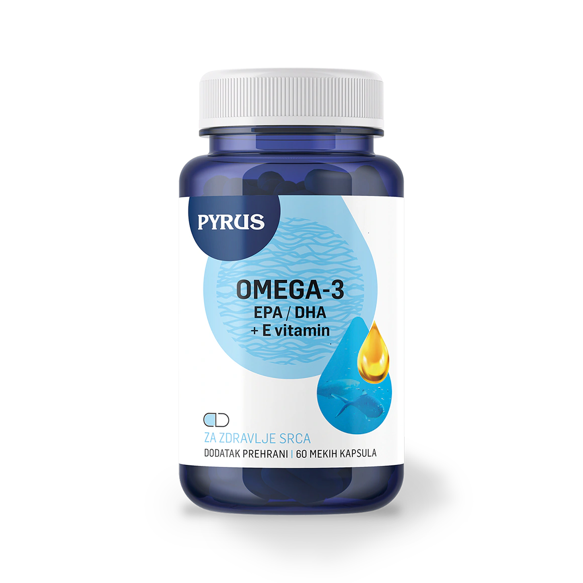 Omega-3 EPA/DHA + E vitamin, 1000 mg - za zdravlje srca