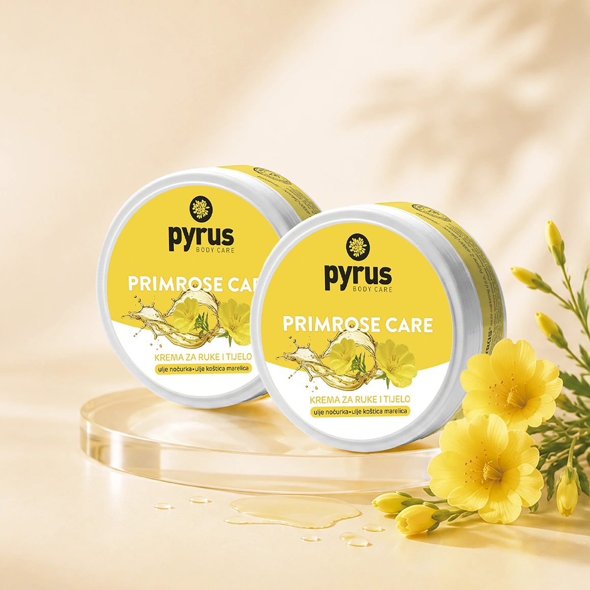 Primrose care krema za ruke i tijelo (2 kom u setu) - s uljem noćurka i uljem koštica marelice