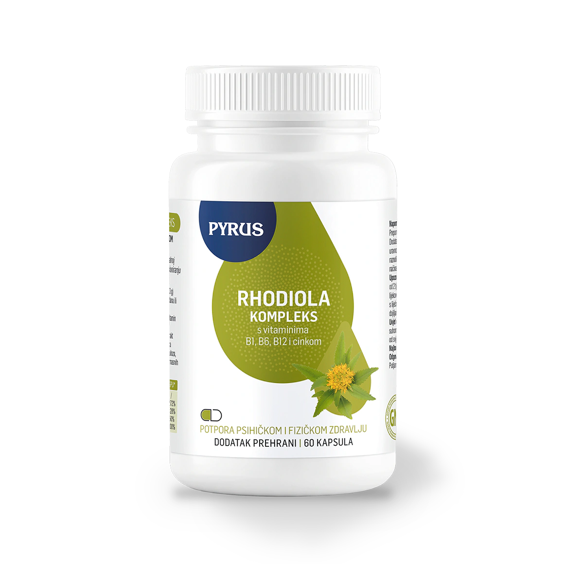 RHODIOLA kompleks - rhodiola s vitaminima B1, B6, B12 i cinkom, potpora psihičkom i fizičkom zdravlju
