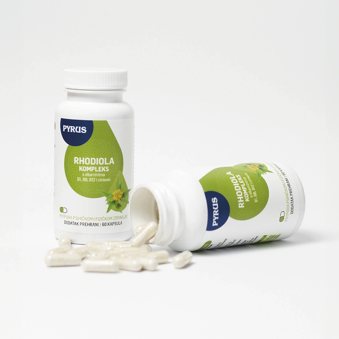 RHODIOLA kompleks, 60 cps (2 kom u setu) - rhodiola s vitaminima B1, B6, B12 i cinkom, potpora psihičkom i fizičkom zdravlju