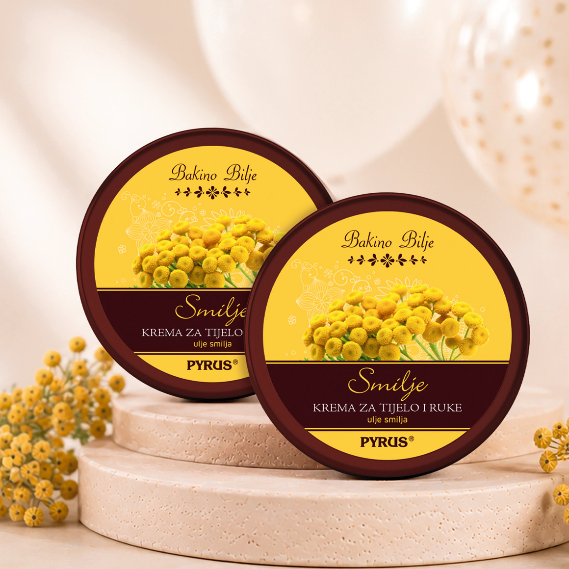 Smilje krema za tijelo i ruke 150 ml (2 kom u setu) - ulje smilja i badema, arnika i aloe vera
